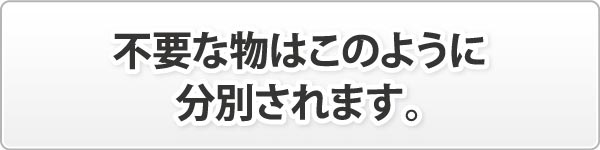 不要な物はこのように分別されます。 不要な物はこのように分別されます。